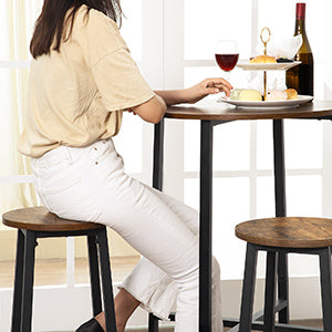 Ensemble – 2 tabourets de bar 65 cm d'inspiration atelier en bois et métal – Sawyer