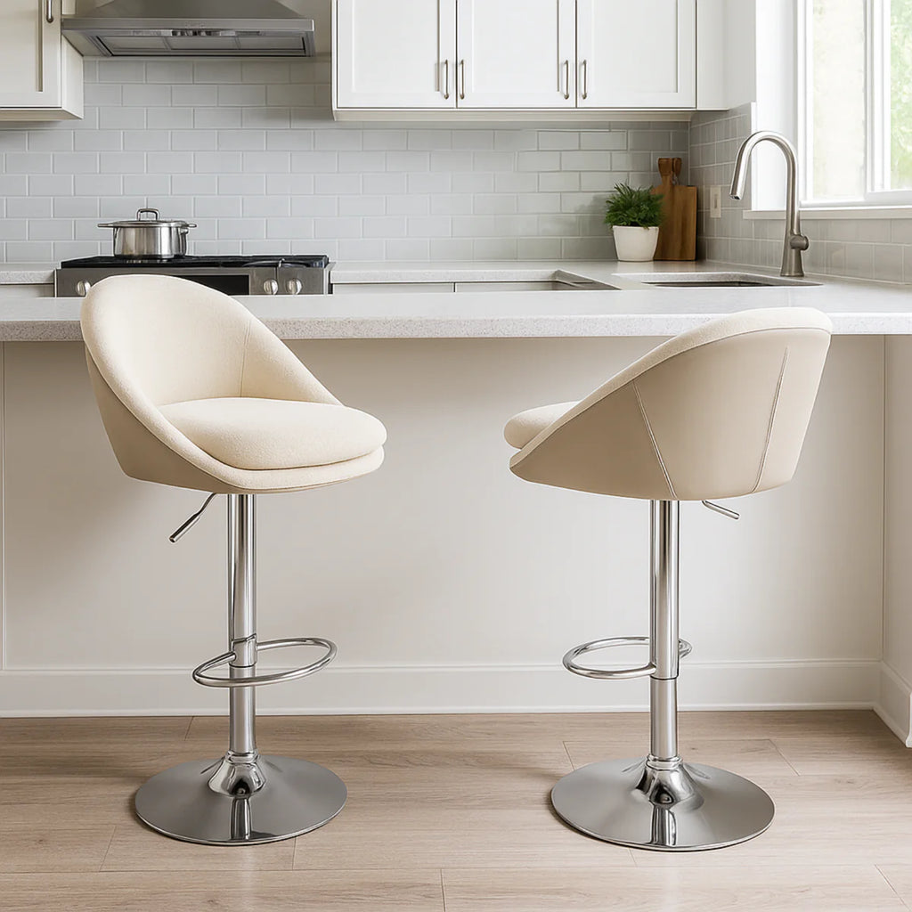 Ensemble – 2 Chaises de Bar Design Cocon au Revêtement Bicolore – Milan