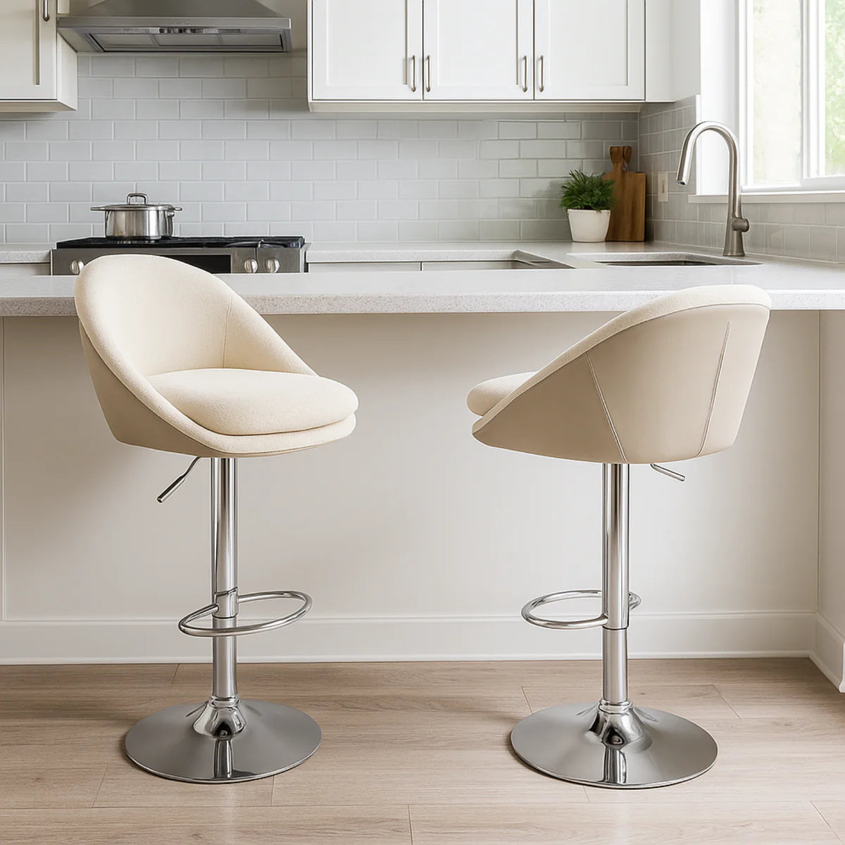 Ensemble – 2 Chaises de Bar Design Cocon au Revêtement Bicolore – Milan