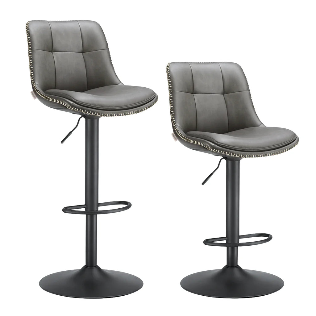 Ensemble – 2 chaises de bar en cuir aux lignes épurées et courbes – Arden