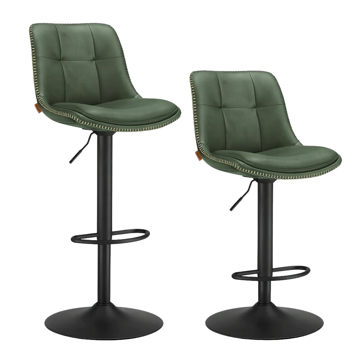 Ensemble – 2 chaises de bar en cuir aux lignes épurées et courbes – Arden