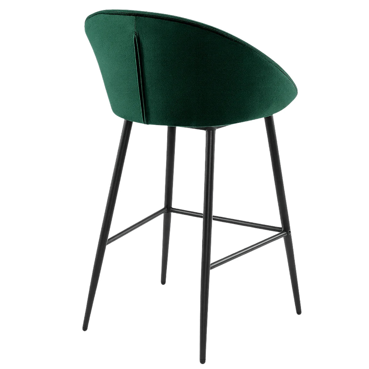 Ensemble – 2 chaises de bar scandinaves 65 cm en velours soyeux – Nordvik