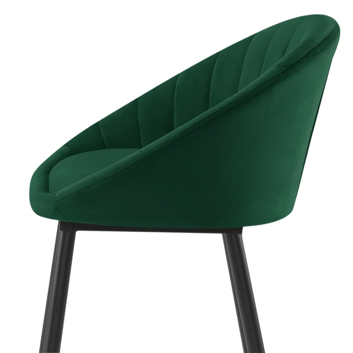 Ensemble – 2 chaises de bar scandinaves 65 cm en velours soyeux – Nordvik