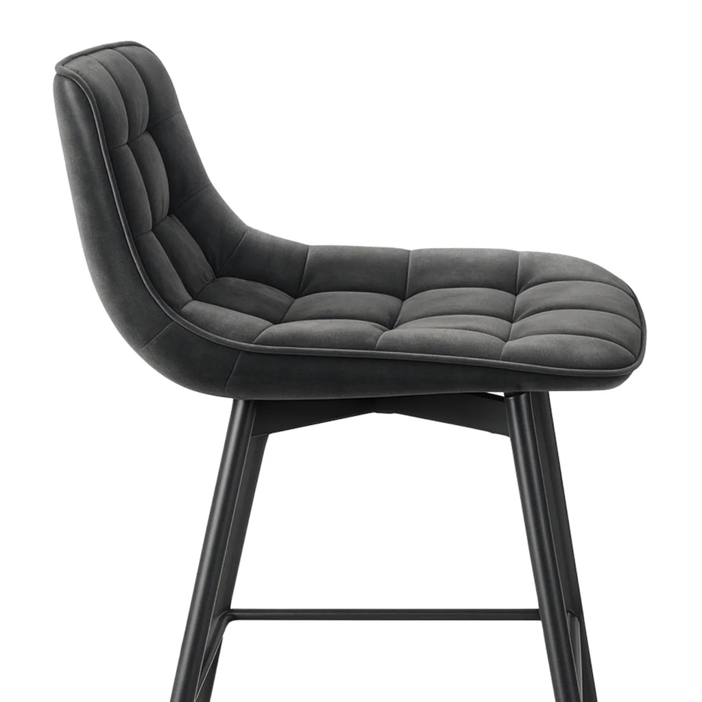 Ensemble – 2 chaises de bar scandinaves au velours raffiné – Bergen