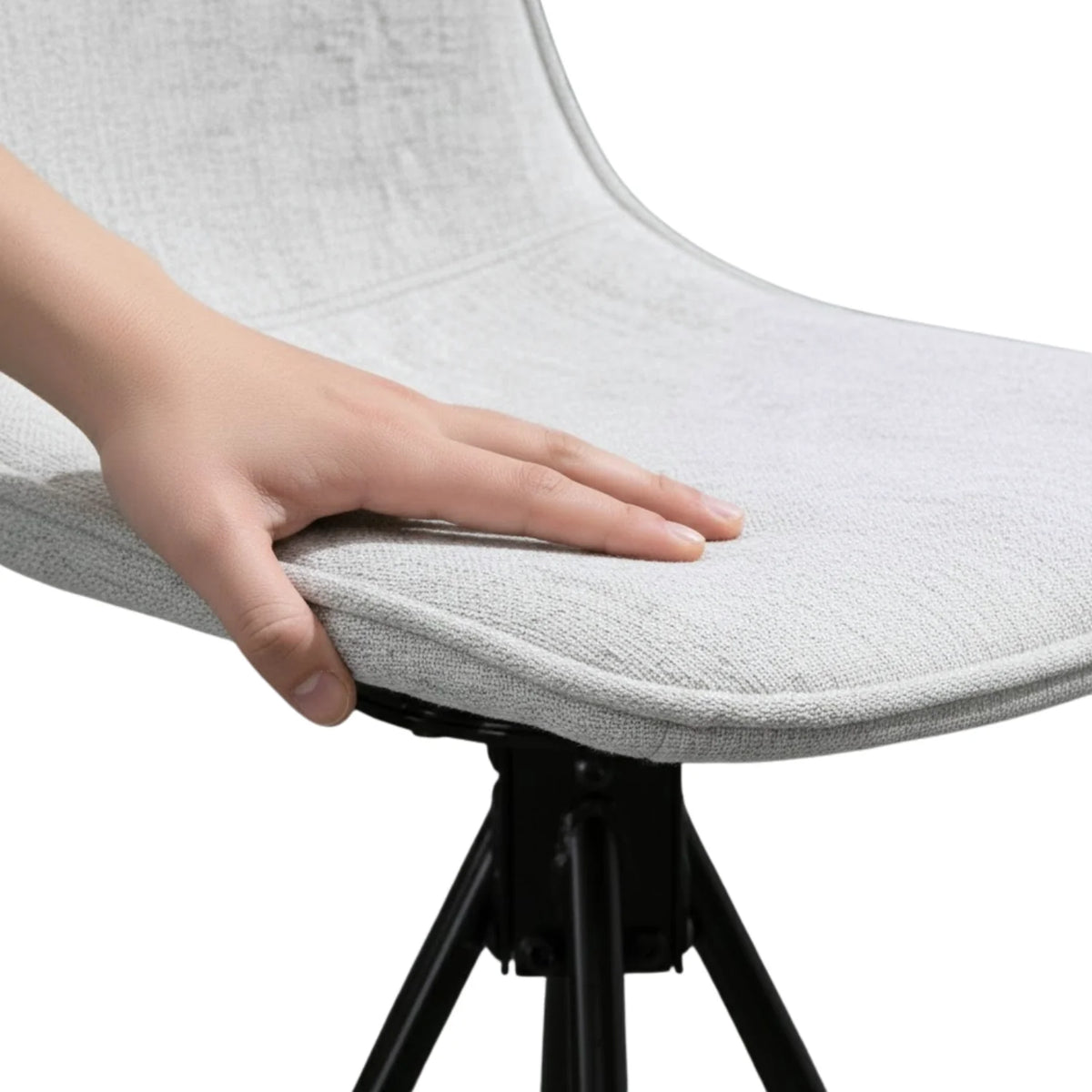 Ensemble – 2 chaises de bar style nordique 65 cm au textile clair et soyeux – Lund