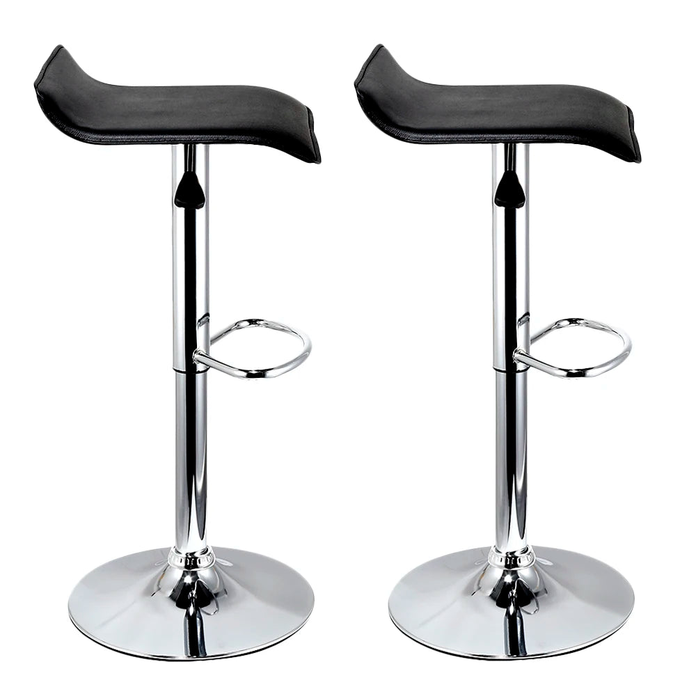 Ensemble – 2 tabourets de bar en cuir au style minimaliste – Linea