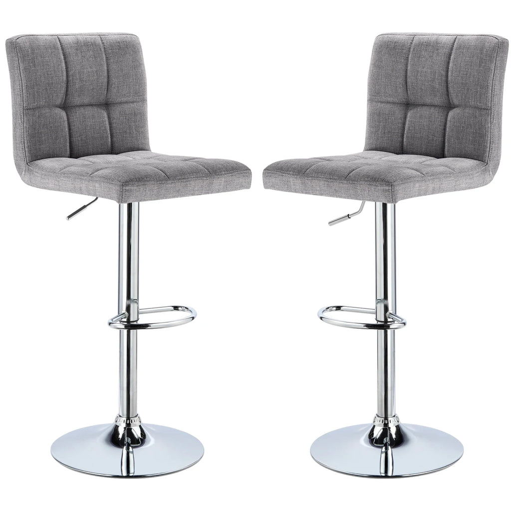 Ensemble – 2 Chaises de Bar en Tissu au Design Sobre et Matelassé – Nova