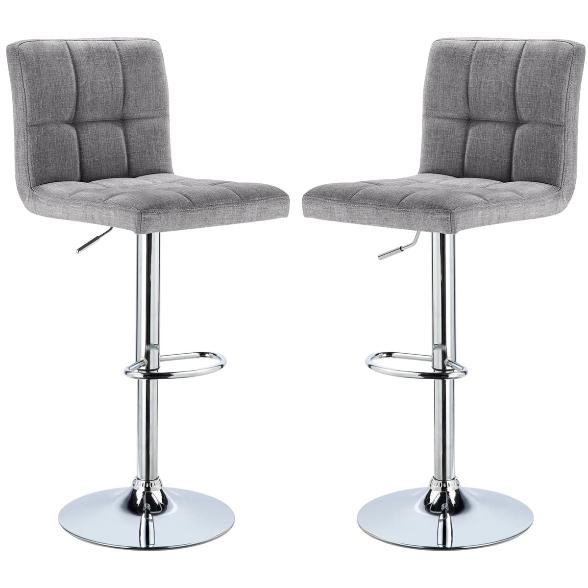 Ensemble – 2 Chaises de Bar en Tissu au Design Sobre et Matelassé – Nova