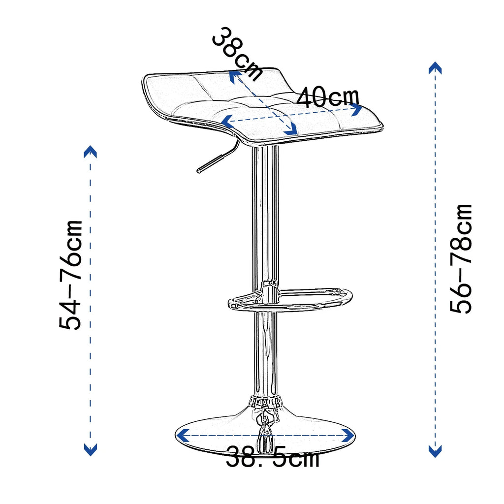 Ensemble – 2 tabourets de bar chromés au style épuré – Knox