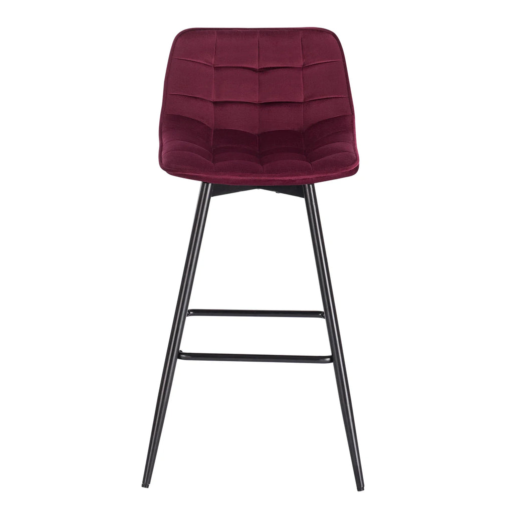 Ensemble – 2 chaises de bar scandinaves au velours raffiné – Bergen