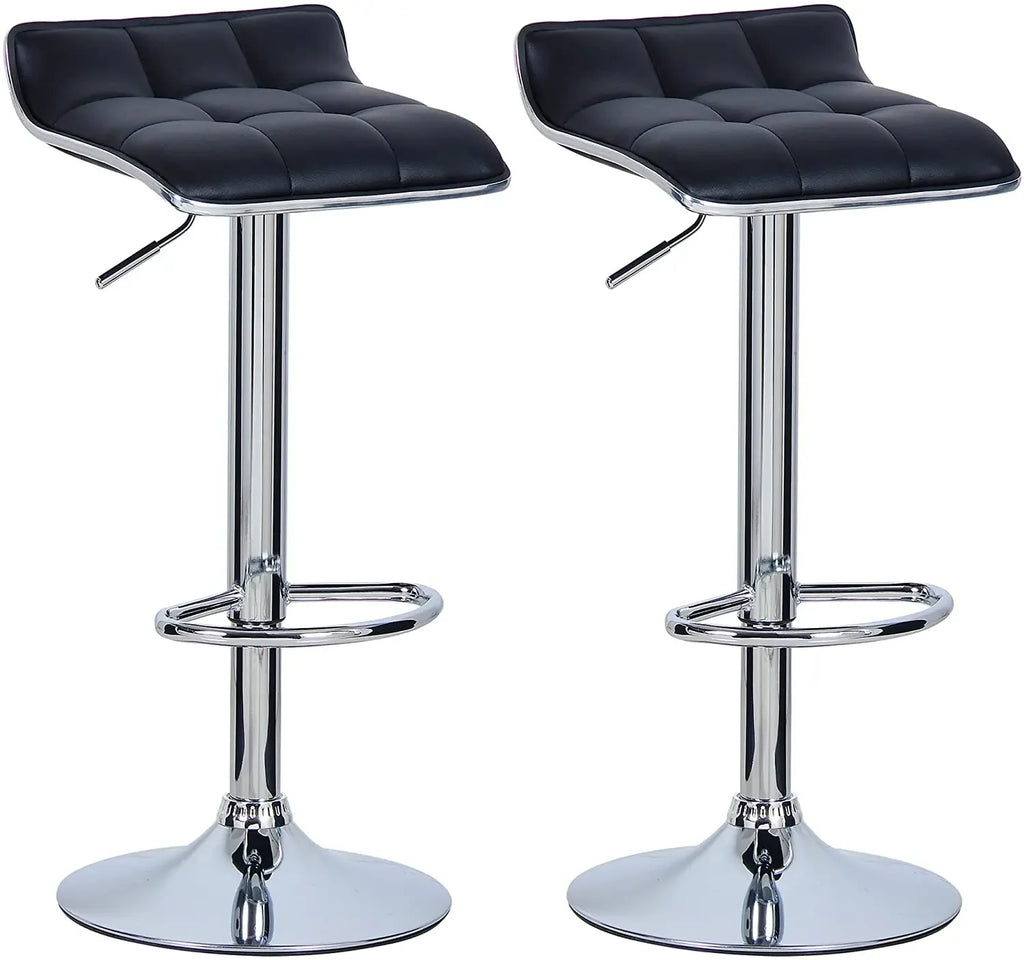 Ensemble – 2 tabourets de bar chromés au style épuré – Knox