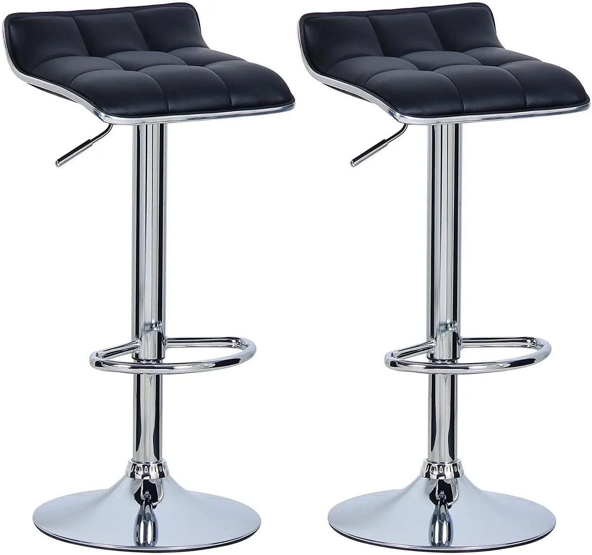 Ensemble – 2 tabourets de bar chromés au style épuré – Knox