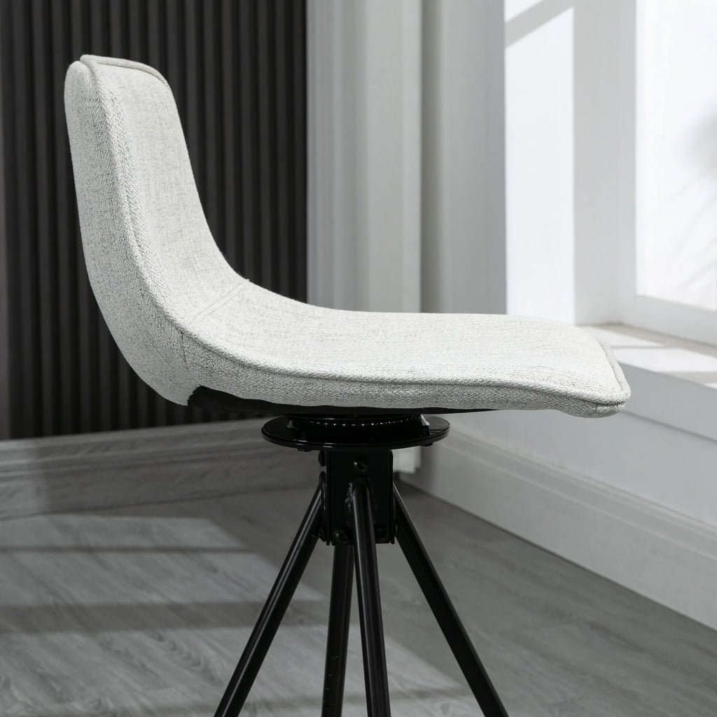 Ensemble – 2 chaises de bar style nordique 65 cm au textile clair et soyeux – Lund