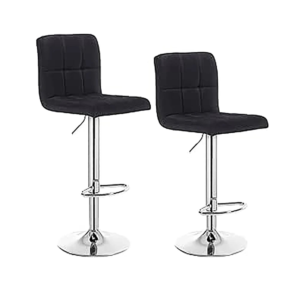 Ensemble – 2 Chaises de Bar en Tissu au Design Sobre et Matelassé – Nova