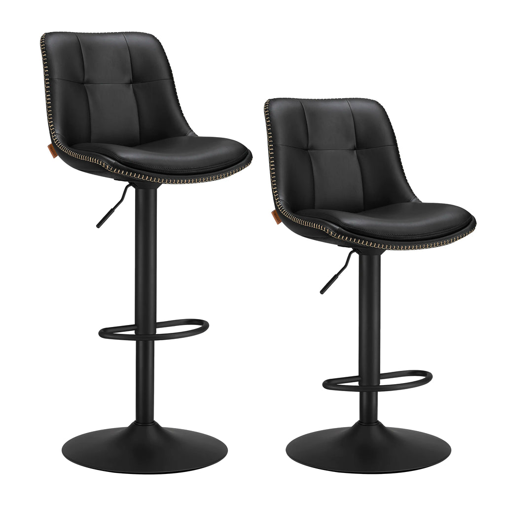 Ensemble – 2 chaises de bar en cuir aux lignes épurées et courbes – Arden