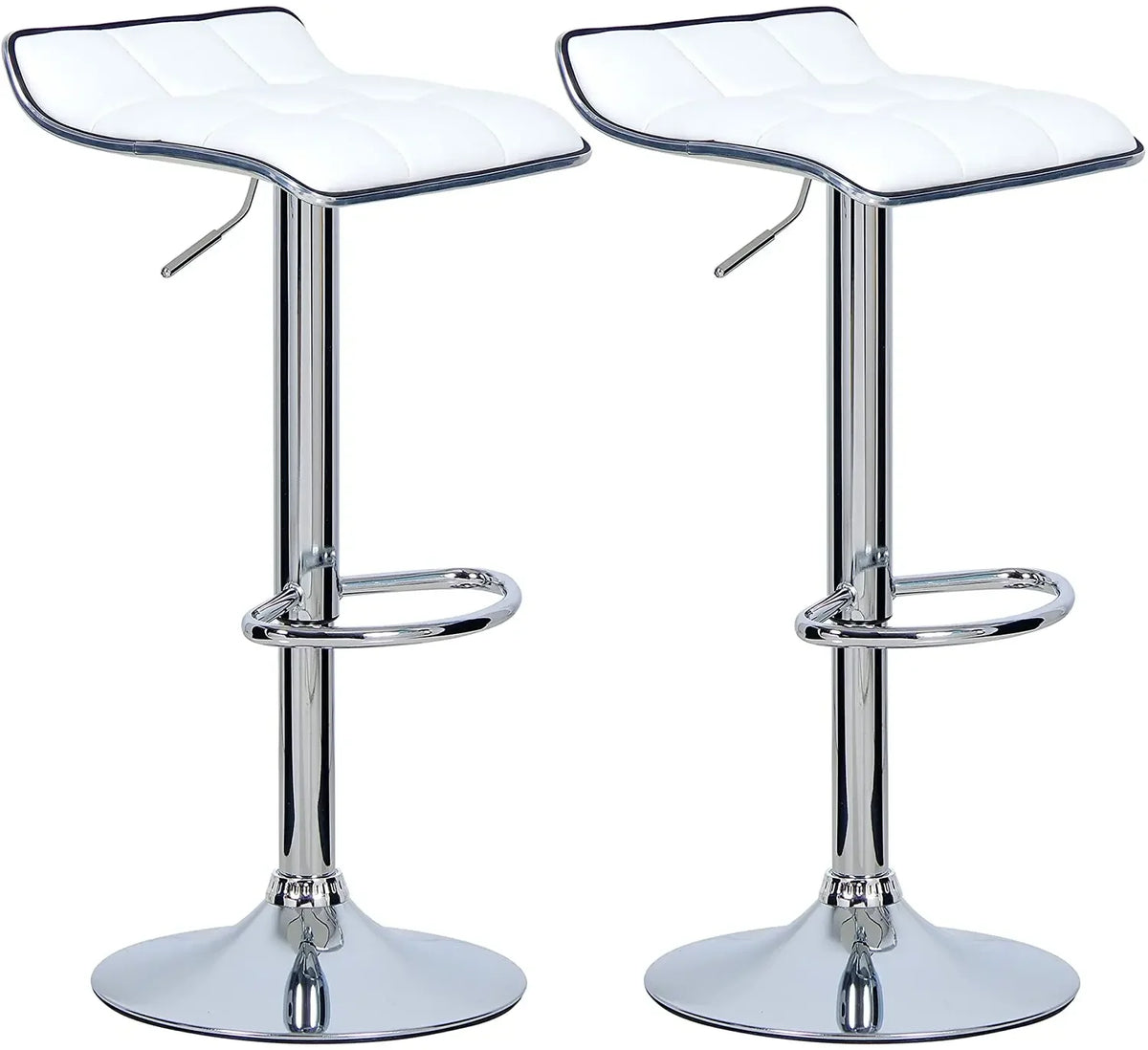 Ensemble – 2 tabourets de bar chromés au style épuré – Knox