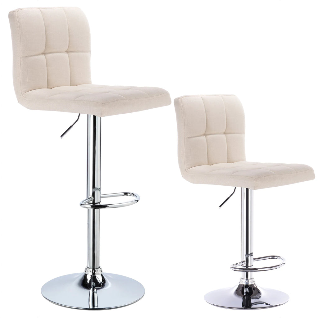 Ensemble – 2 Chaises de Bar en Tissu au Design Sobre et Matelassé – Nova