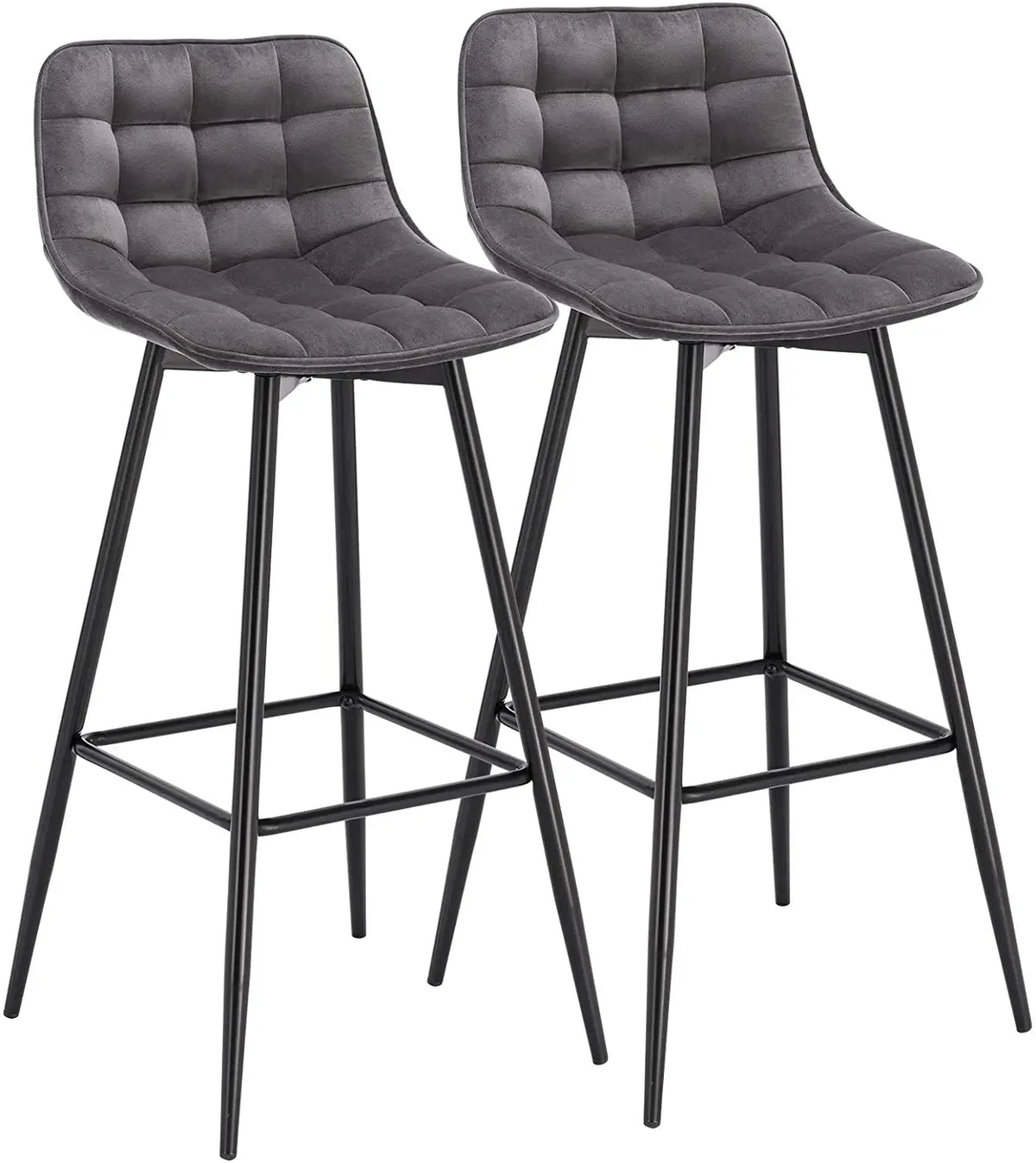 Ensemble – 2 chaises de bar scandinaves au velours raffiné – Bergen