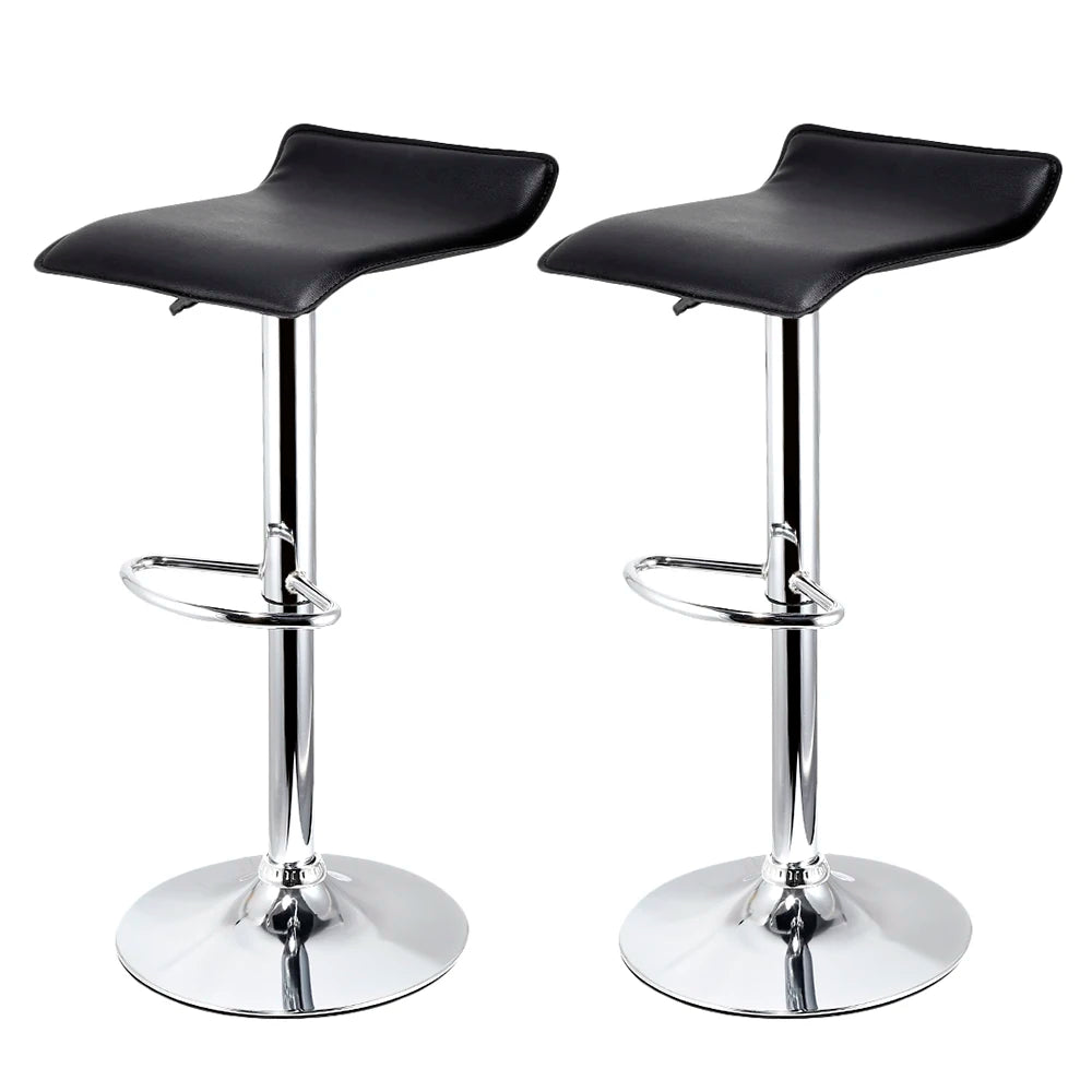 Ensemble – 2 tabourets de bar en cuir au style minimaliste – Linea