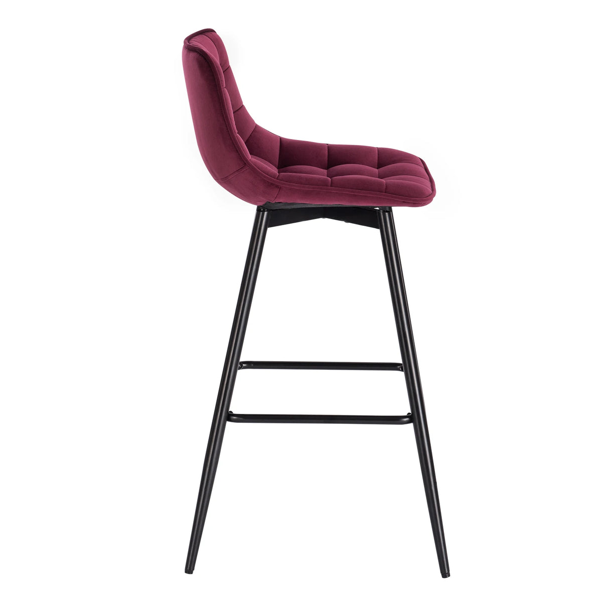 Ensemble – 2 chaises de bar scandinaves au velours raffiné – Bergen