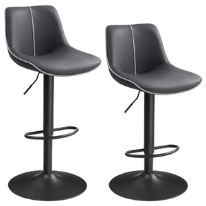 Ensemble – 2 chaises de bar en velours sobre et confortable – Spencer