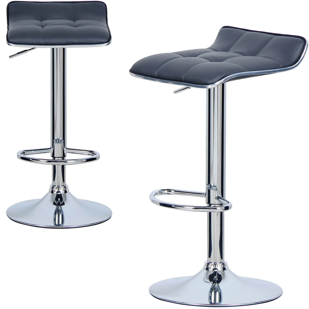 Ensemble – 2 tabourets de bar chromés au style épuré – Knox