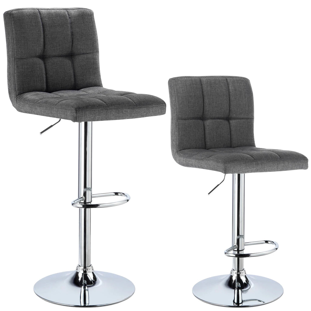 Ensemble – 2 Chaises de Bar en Tissu au Design Sobre et Matelassé – Nova