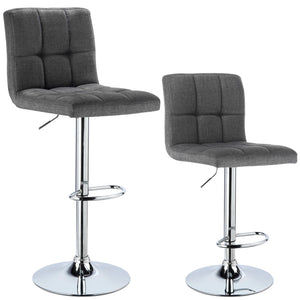 Ensemble – 2 Chaises de Bar en Tissu au Design Sobre et Matelassé – Nova