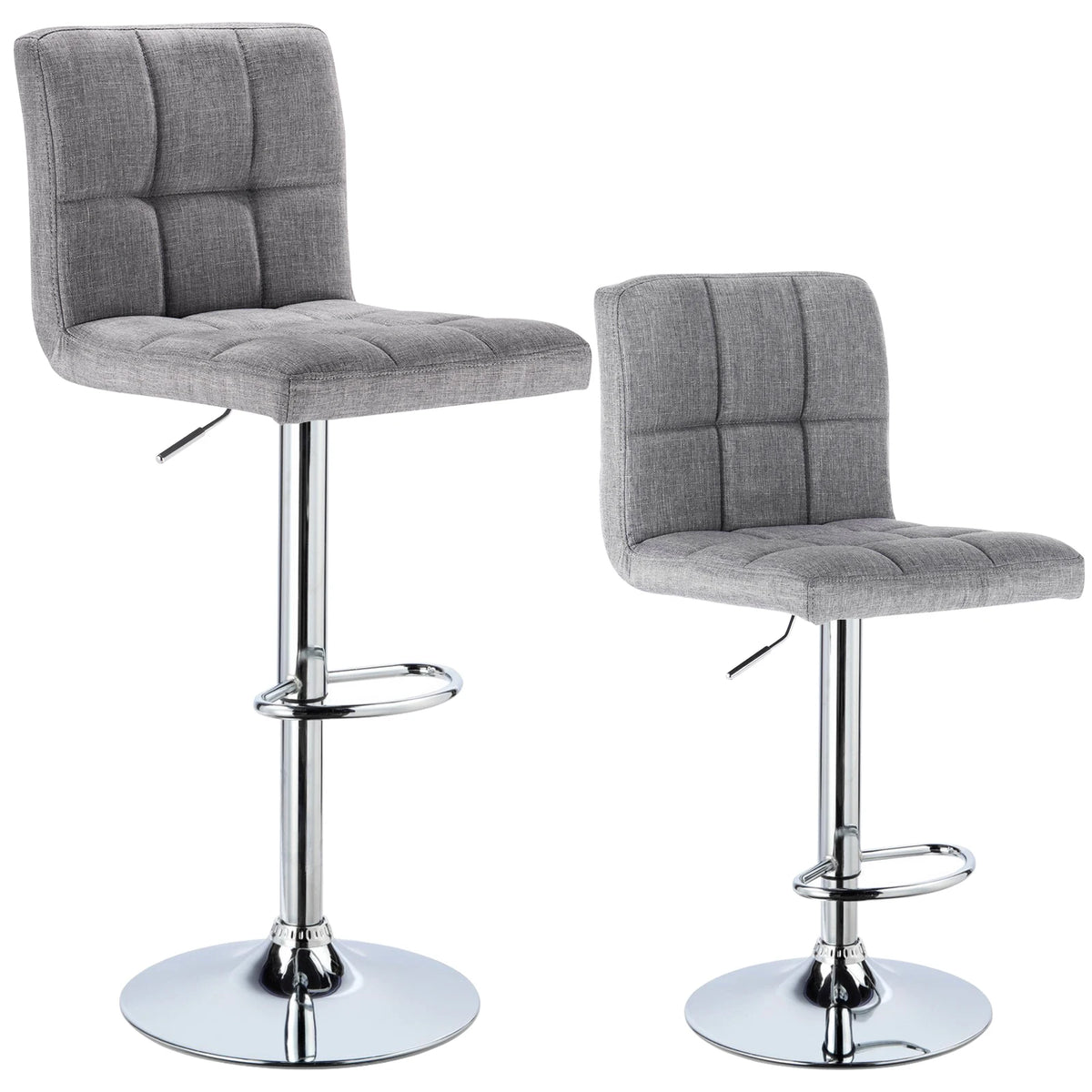 Ensemble – 2 Chaises de Bar en Tissu au Design Sobre et Matelassé – Nova