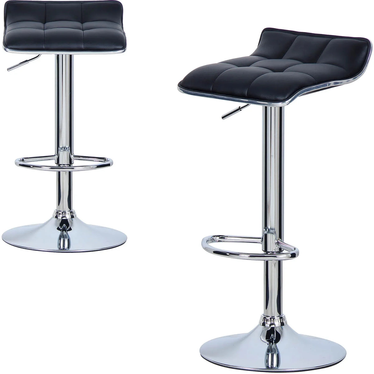 Ensemble – 2 tabourets de bar chromés au style épuré – Knox