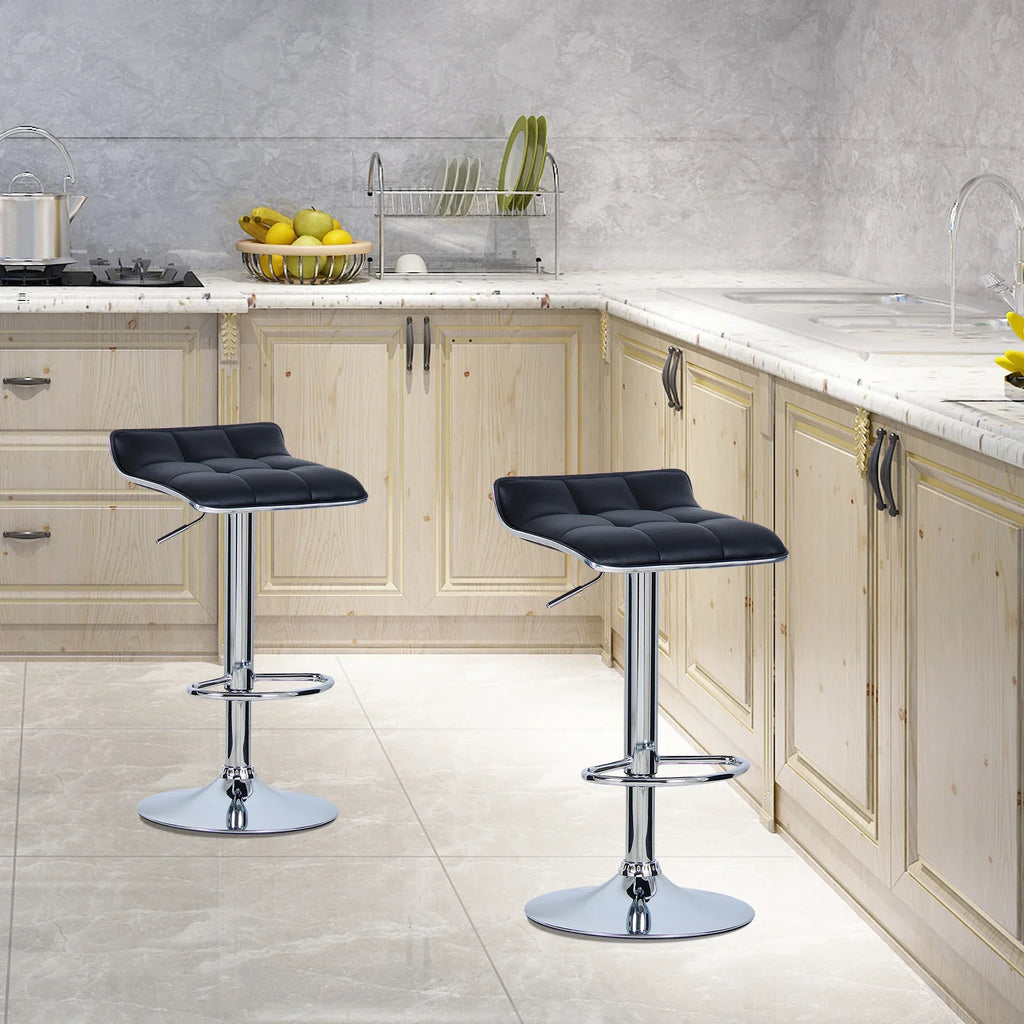 Ensemble – 2 tabourets de bar chromés au style épuré – Knox