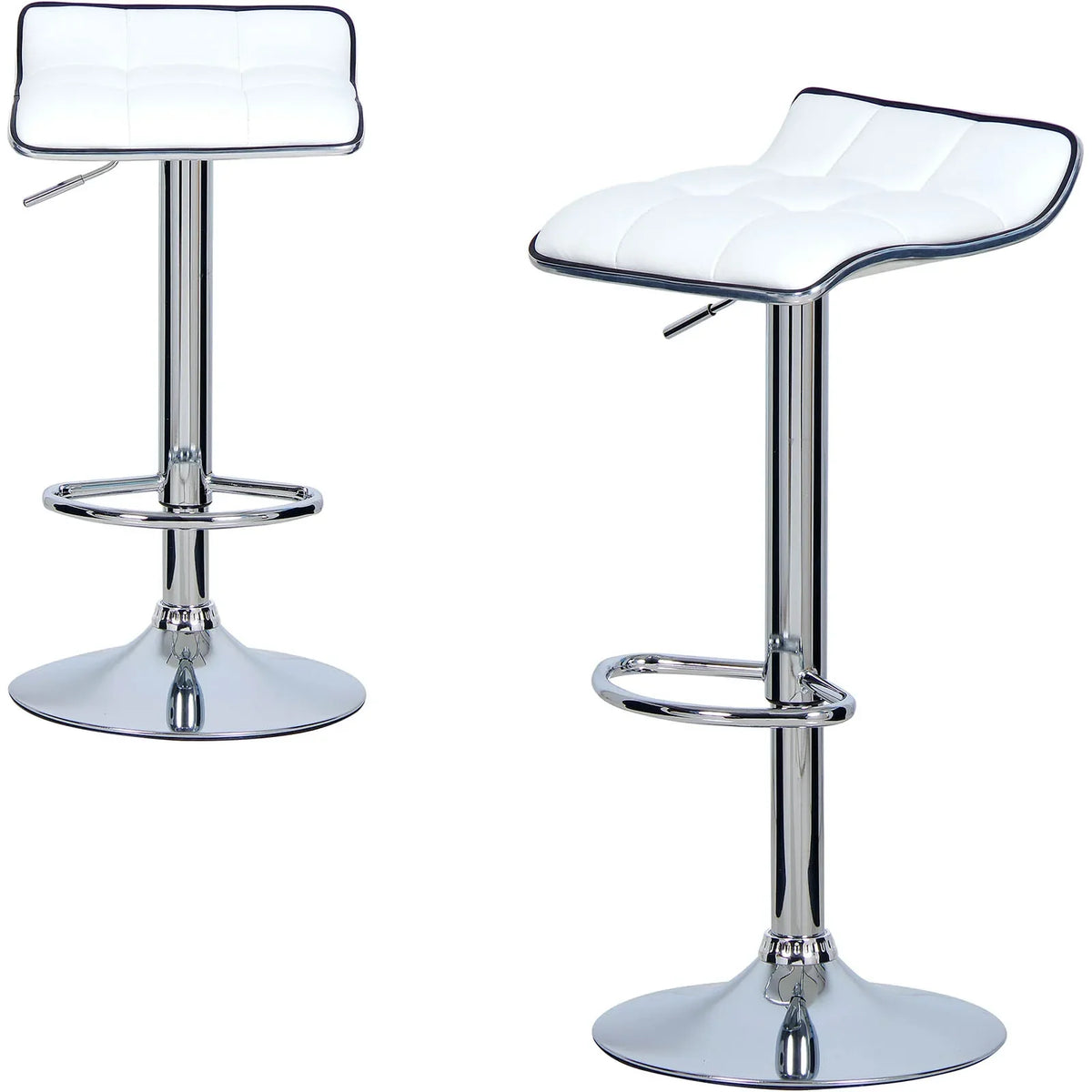 Ensemble – 2 tabourets de bar chromés au style épuré – Knox